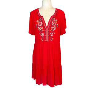 Knox Rose red floral embroidered dress
